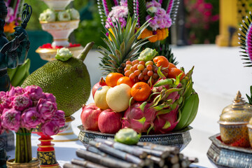 Fruit  for pay respect to god. A grape for pay respect to the Buddha. fresh fruits mixed.