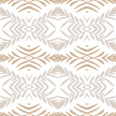 Hand drawn floral ethnic pattern. Seamless abstract batik print.