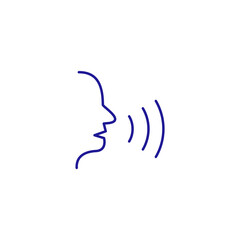 Man speak head line icon. Talk person head