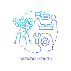 Mental health blue gradient concept icon