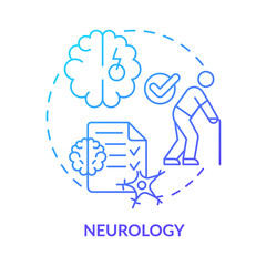 Neurology blue gradient concept icon
