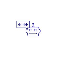 Chatbot ai man speak line icon. Chat bot robot talk 