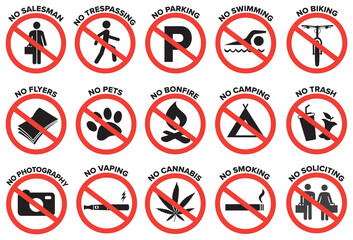 forbidden sign prohibition signs vector