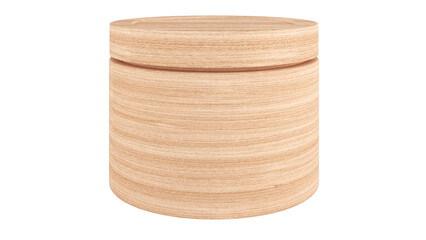 Wooden round bottle on a white background,isolated on white background,3d rendering