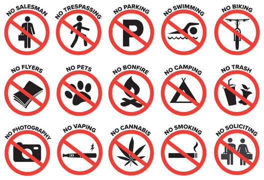 forbidden sign prohibition signs vector