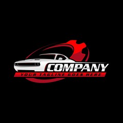 car repair logo with black background