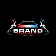 auto paint car logo with black background