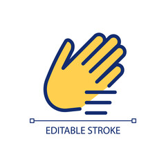 Waving hand pixel perfect RGB color icon