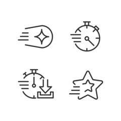 Speed and time pixel perfect linear icons set