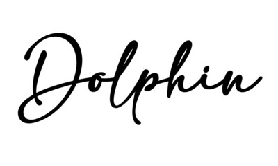 Fototapeta na wymiar Dolphin calligraphy beautiful hand writing Design