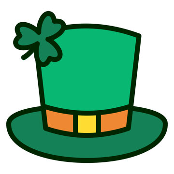 Hat Patrick filled line color icon. Can be used for digital product, presentation, print design and more.