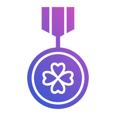 Medal Clover flat gradient icon. Can be used for digital product, presentation, print design and more.