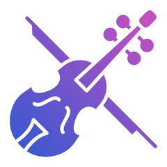 Violin flat gradient icon. Can be used for digital product, presentation, print design and more.