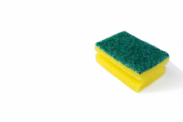 yellow sponge on a white background