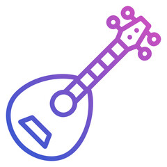 Mandolin line gradient icon. Can be used for digital product, presentation, print design and more.