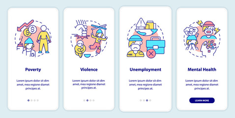 Homelessness factors onboarding mobile app screen