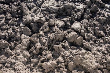 Plowed earth in a vegetable garden