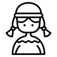 Girl Irish line icon. Can be used for digital product, presentation, print design and more.