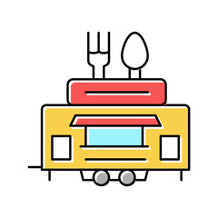 street food trailer color icon vector illustration
