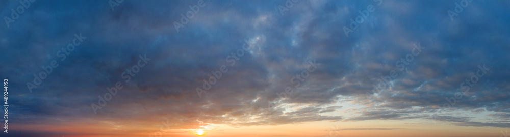 Wall mural  panorama sky. Beautiful cloud in the sunrise sky background. Sky banners background.