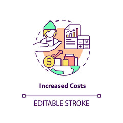 Increased costs concept icon