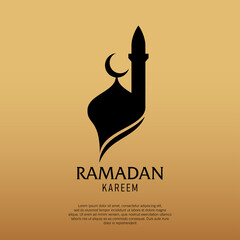 Mosque silhouette logo concept. Suitable for design element of ramadan kareem poster, islamic badge, ramadan event ornament.