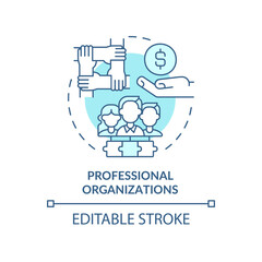 Professional organizations turquoise concept icon