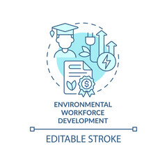 Environmental workforce development turquoise concept icon