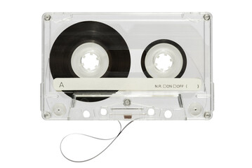 Retro cassette tape on white background