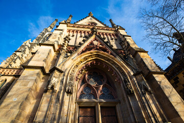 Fototapeta na wymiar Thomaschurch in Leipzig, historic building, sightseeing tour, travel, thomas church