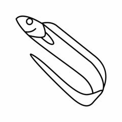 large head hairtail line icon vector illustration