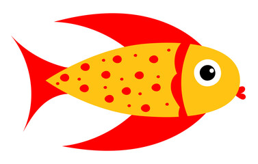fish flat design on white background, isolated