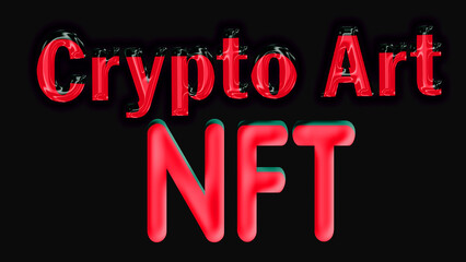 NFT non fungible tokens crypto art, crypto art concept on background, Empty space for text