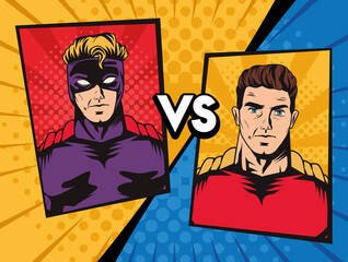 superheroes confrontation pop art © Jemastock