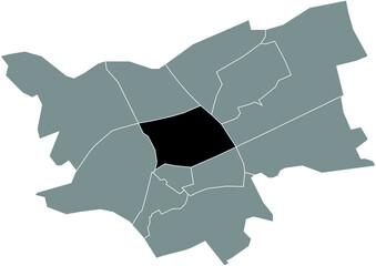 Black flat blank highlighted location map of the NOORD DISTRICT inside gray administrative map of 's-Hertogenbosch, Netherlands