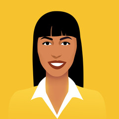 Portrait of a young woman with big smile