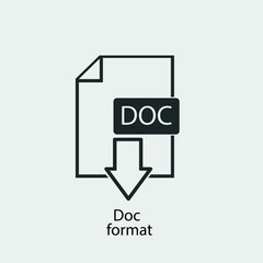 Doc format vector icon solid grey