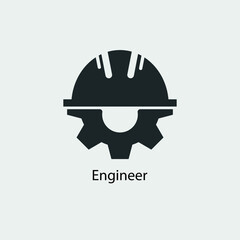 Engineer vector icon solid grey
