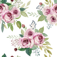 watercolor pattern of roses