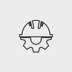 Engineer vector icon solid grey
