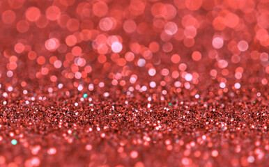 Beautiful Ruby Glitter Bokeh Texture, Closeup Photography