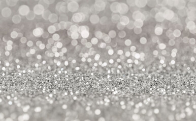 Beautiful Pearly Silver Glitter Bokeh Texture, Closeup Photography