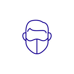 Face mask line icon vector medical surgical logo sign. Face mask icon symbol protection head virus