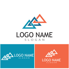 Futuristic Triangle Chain logo design inspiration