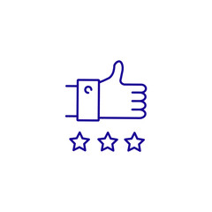 Star like client ok line icon. Review satisfaction good feedback