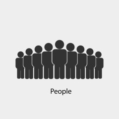 People vector icon solid grey