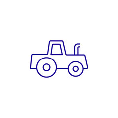 Tractor agriculture farmer machine line icon. Farm truck agronome transport