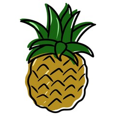 Pineapple fruit, Exotic fruit for fruit packaging design, wallpaper and presentation, vector illustration