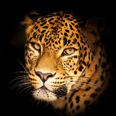 Portrait of a Ceylon leopard.