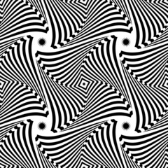 Fototapeta na wymiar Abstract seamless op art pattern. Twisting lines texture.